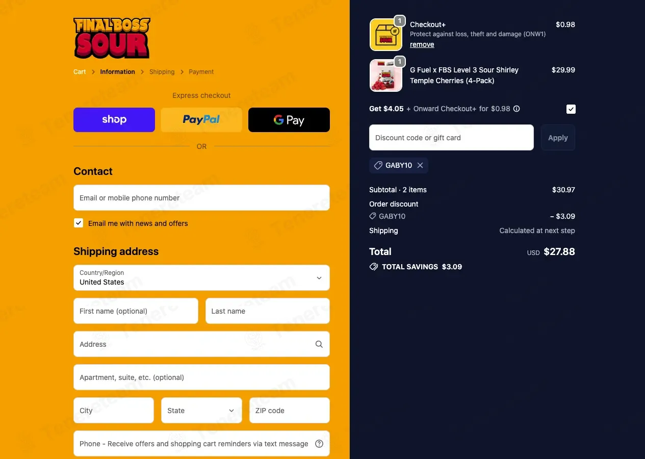 Final Boss Sour coupon code: 10% off with GABY10. Tested and valid as 1 week ago.