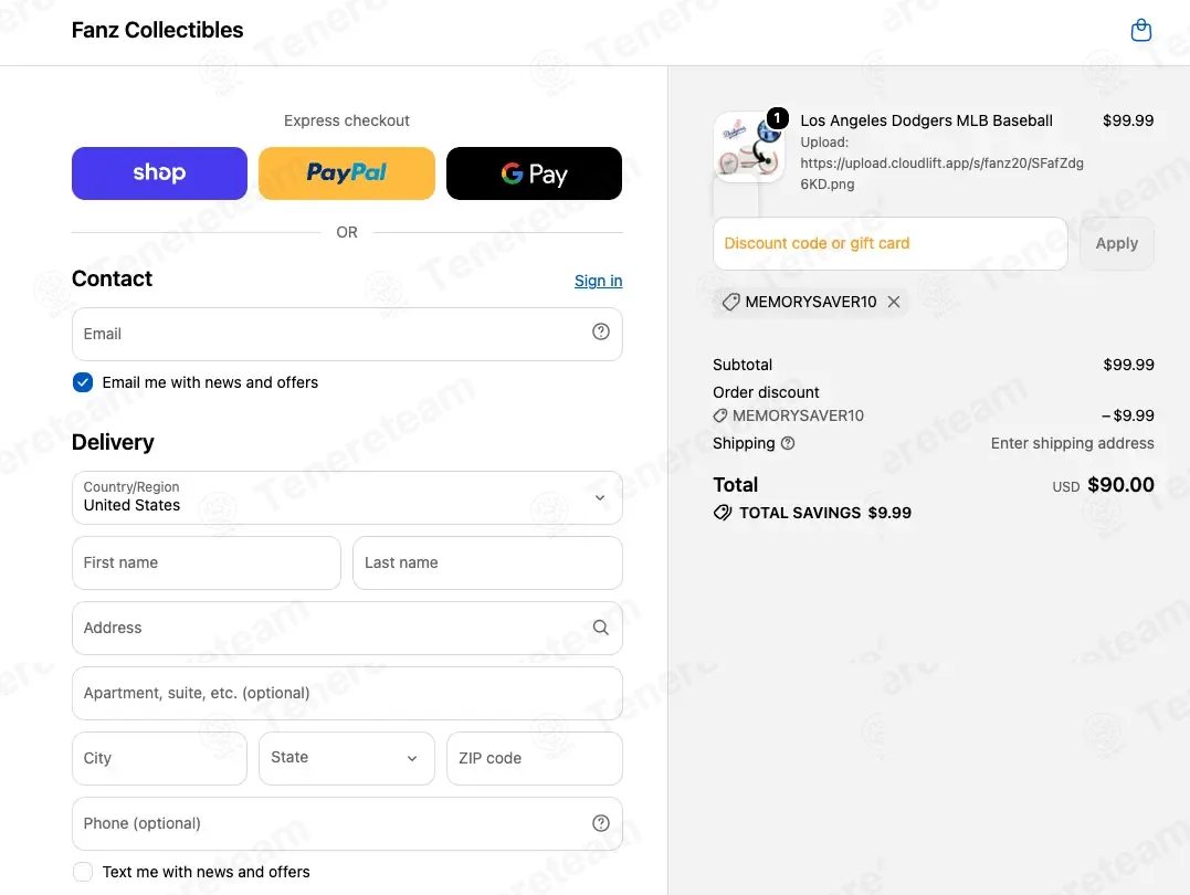 Fanz Collectibles coupon code: 10% off with MEMORYSAVER10. Tested and valid as 5 days ago.