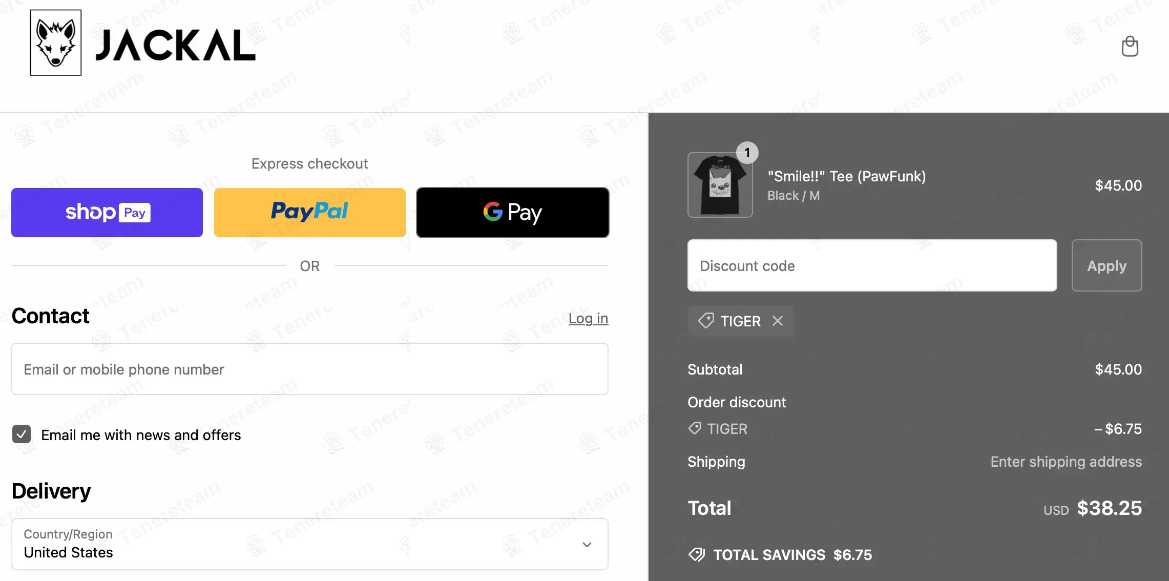 Jackal Clothing Co coupon code: 15% off with TIGER. Tested and valid as 1 year ago.