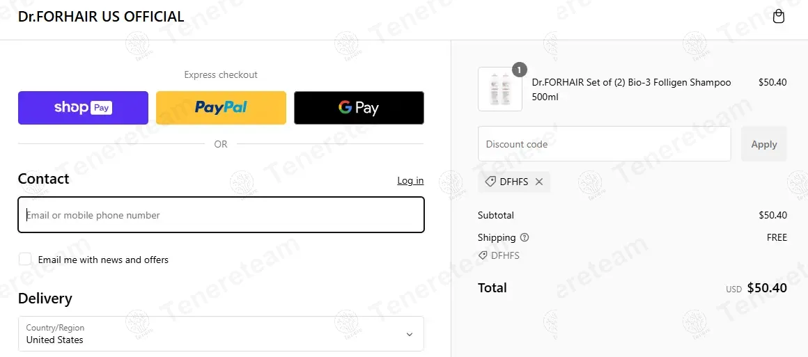 Dr.FORHAIR coupon code: Sale off with DFHFS. Tested and valid as 1 year ago.
