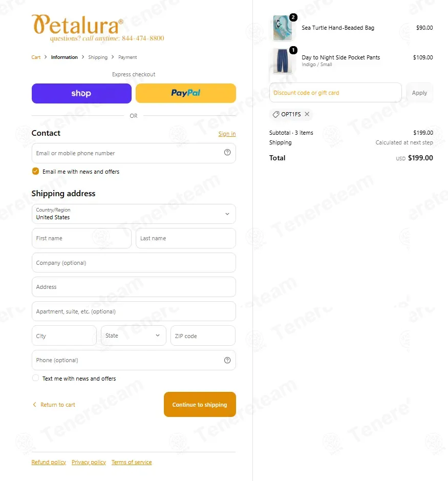Petalura coupon code: Sale off with OPT1FS. Tested and valid as 4 weeks ago.