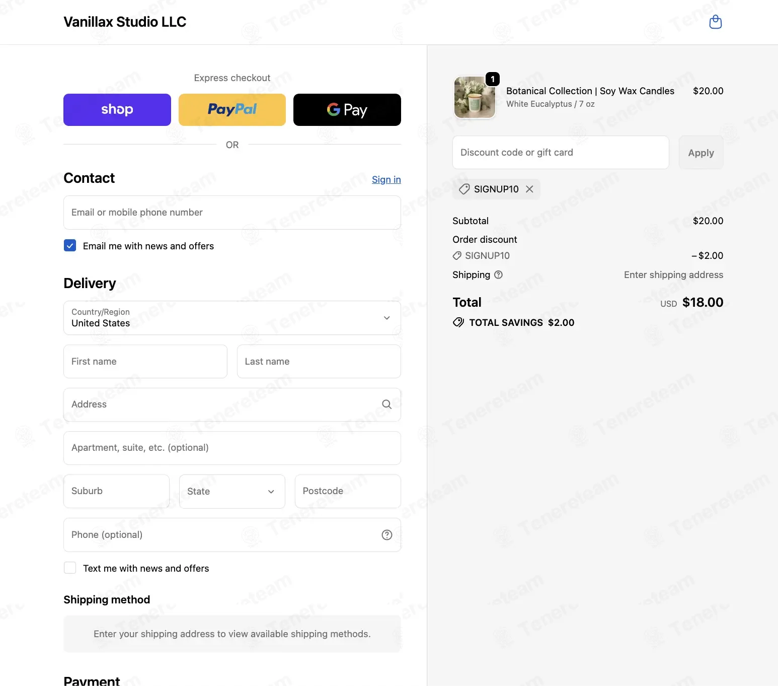 Vanillax Studio LLC coupon code: 10% off with SIGNUP10. Tested and valid as 5 months ago.