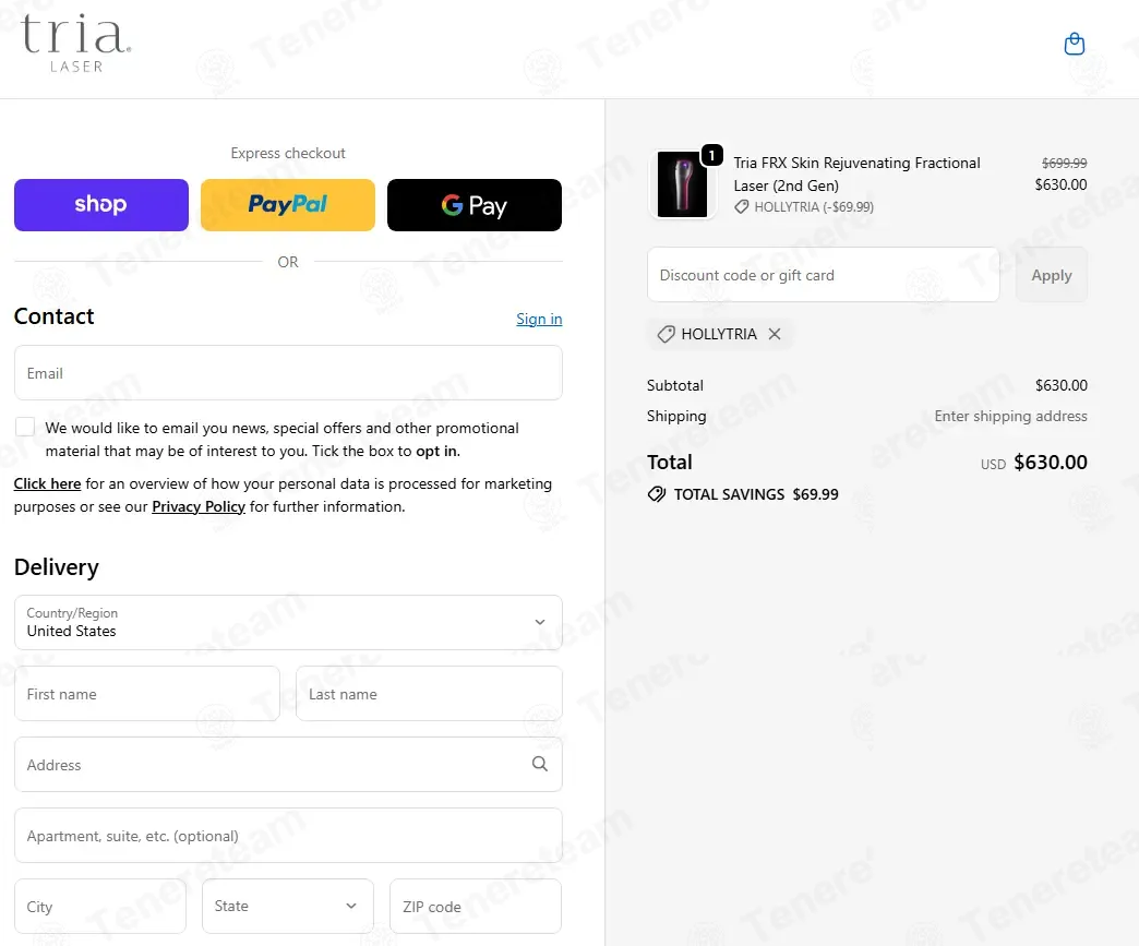 Tria Beauty coupon code: 10% off with HOLLYTRIA. Tested and valid as 3 months ago.