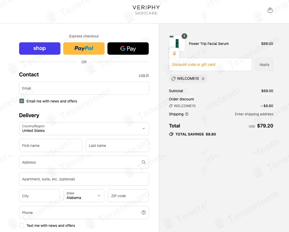 Veriphy Skincare coupon code: 10% off with WELCOME10. Tested and valid as 11 months ago.