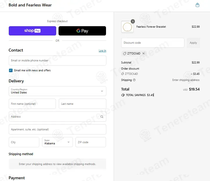 Bold and Fearless Wear coupon code: 15% off with Z7TDCK4D. Tested and valid as 1 year ago.