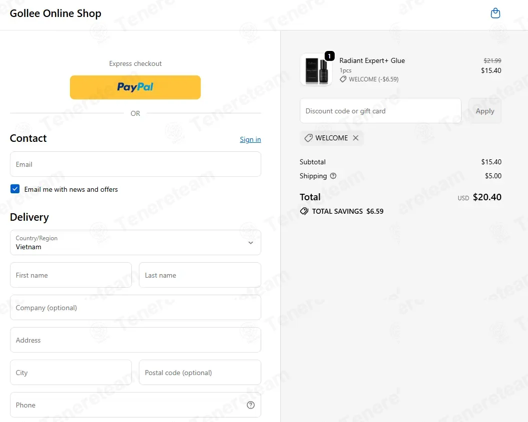 Gollee coupon code verified as working at checkout