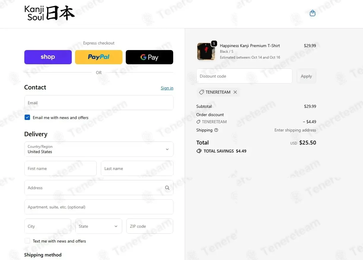 Kanji Soul coupon code: 15% off with TENERETEAM. Tested and valid as 3 days ago.