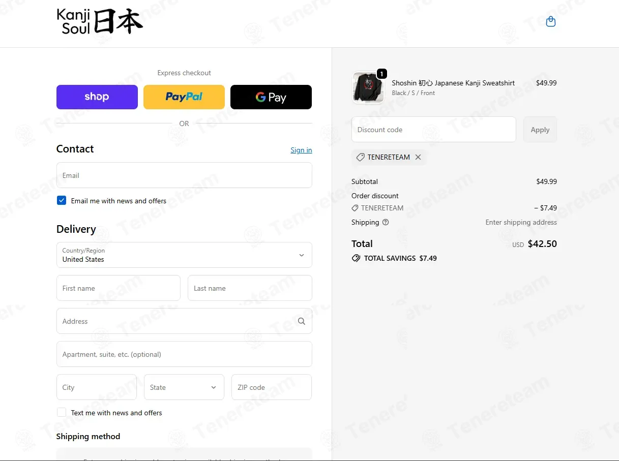 Kanji Soul coupon code: 15% off with TENERETEAM. Tested and valid as 3 days ago.