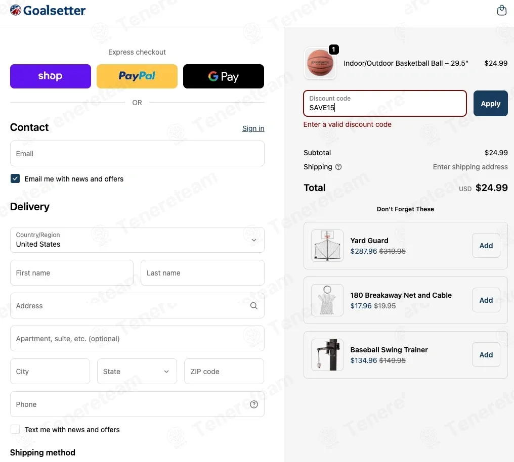 Goalsetter Basketball coupon code: 15% off with SAVE15. Tested and valid as 1 month ago.