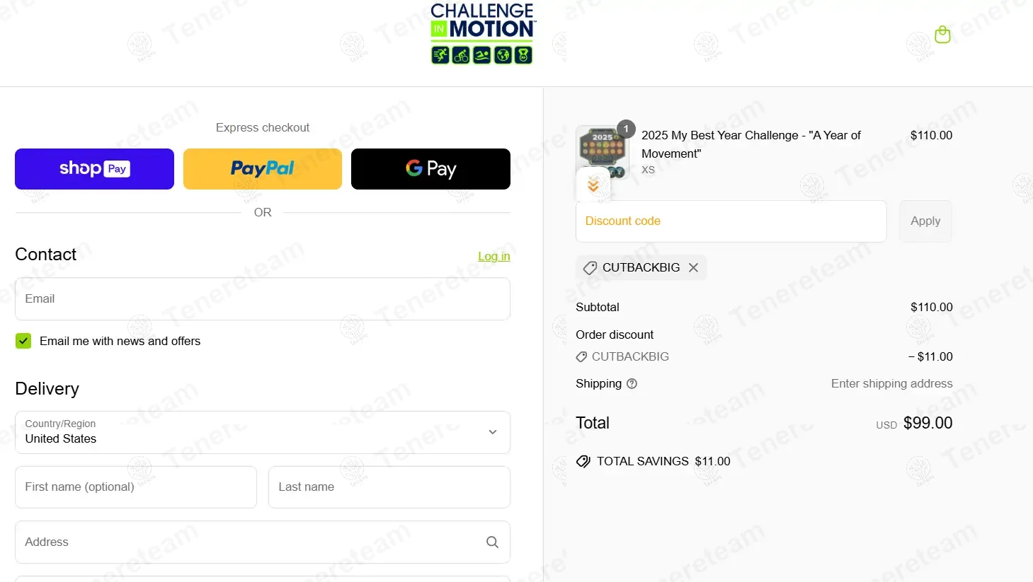 Challenge in Motion coupon code: 10% off with CUTBACKBIG. Tested and valid as 1 year ago.