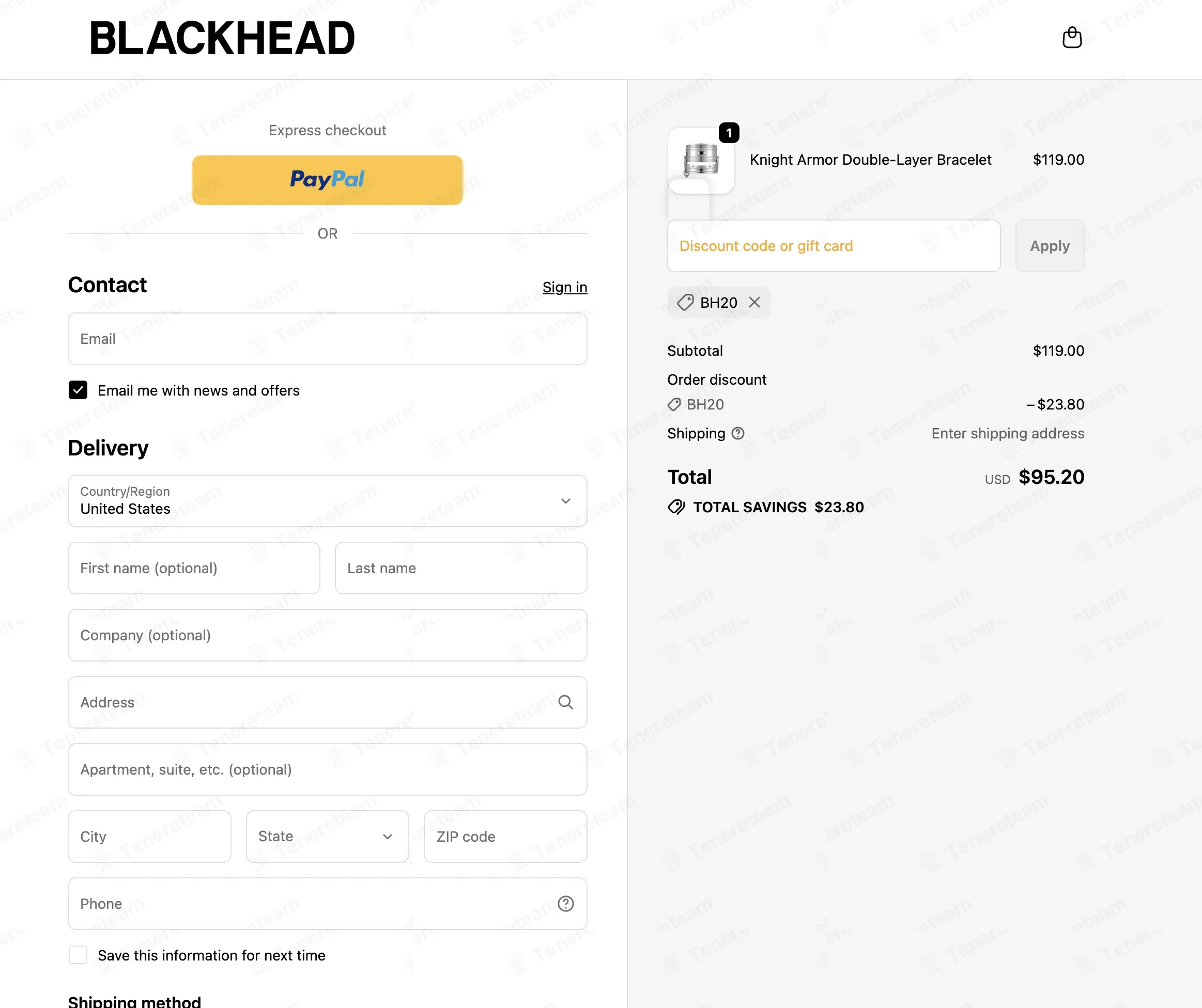 Blackheadshop coupon code: 20% off with BH20. Tested and valid as 1 month ago.