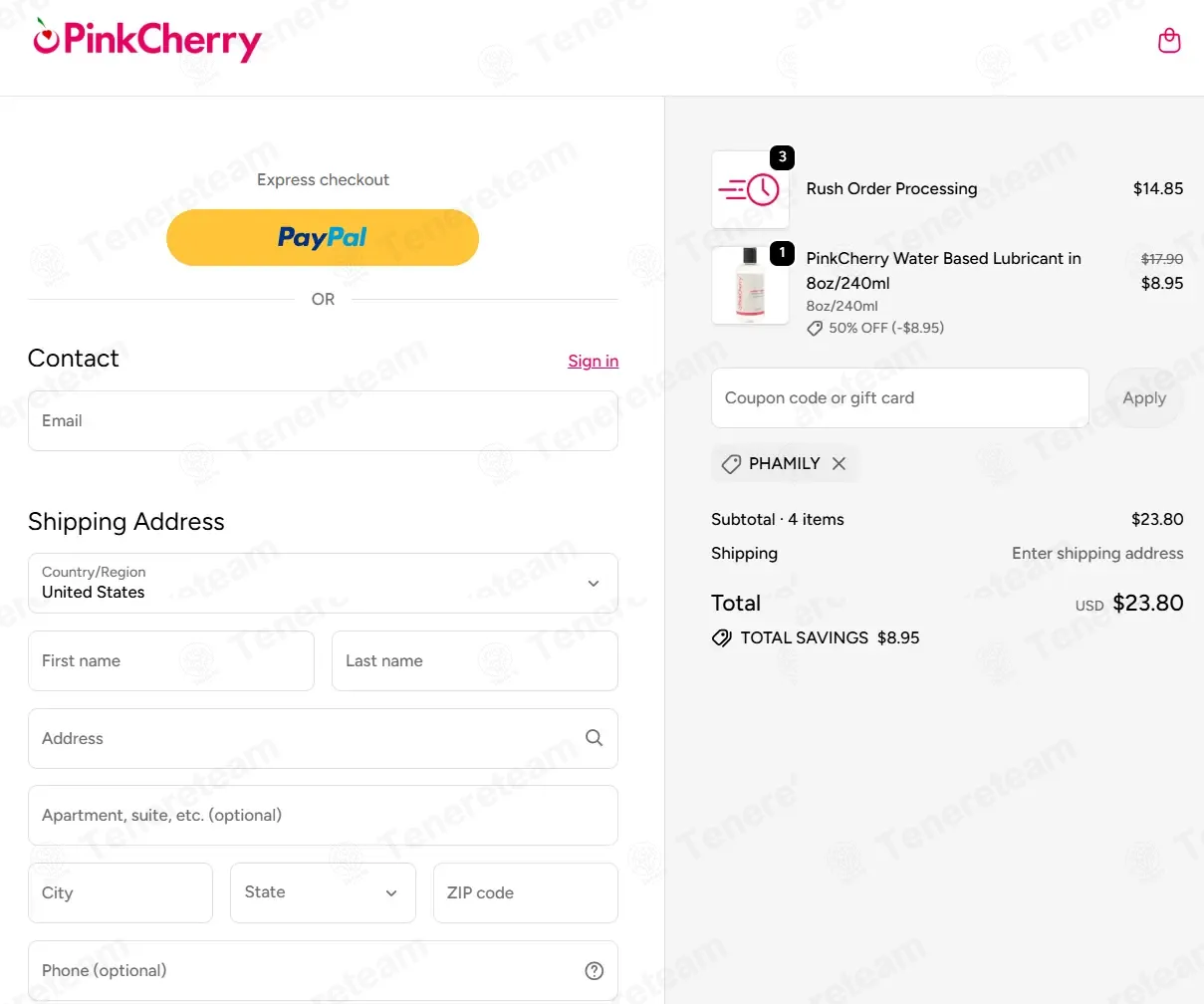 PinkCherry coupon code: 50% off with PHAMILY. Tested and valid as 9 months ago.