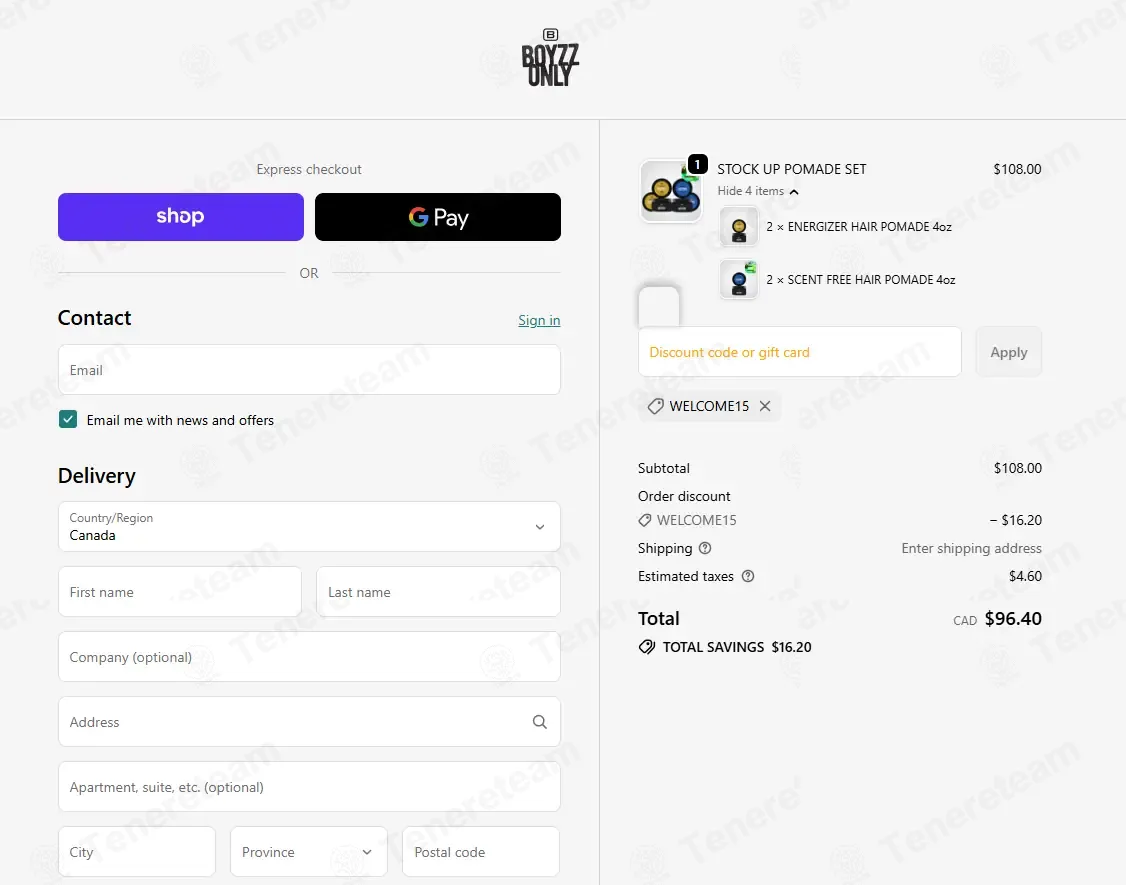 Boyzz Only coupon code: 15% off with WELCOME15. Tested and valid as 1 month ago.
