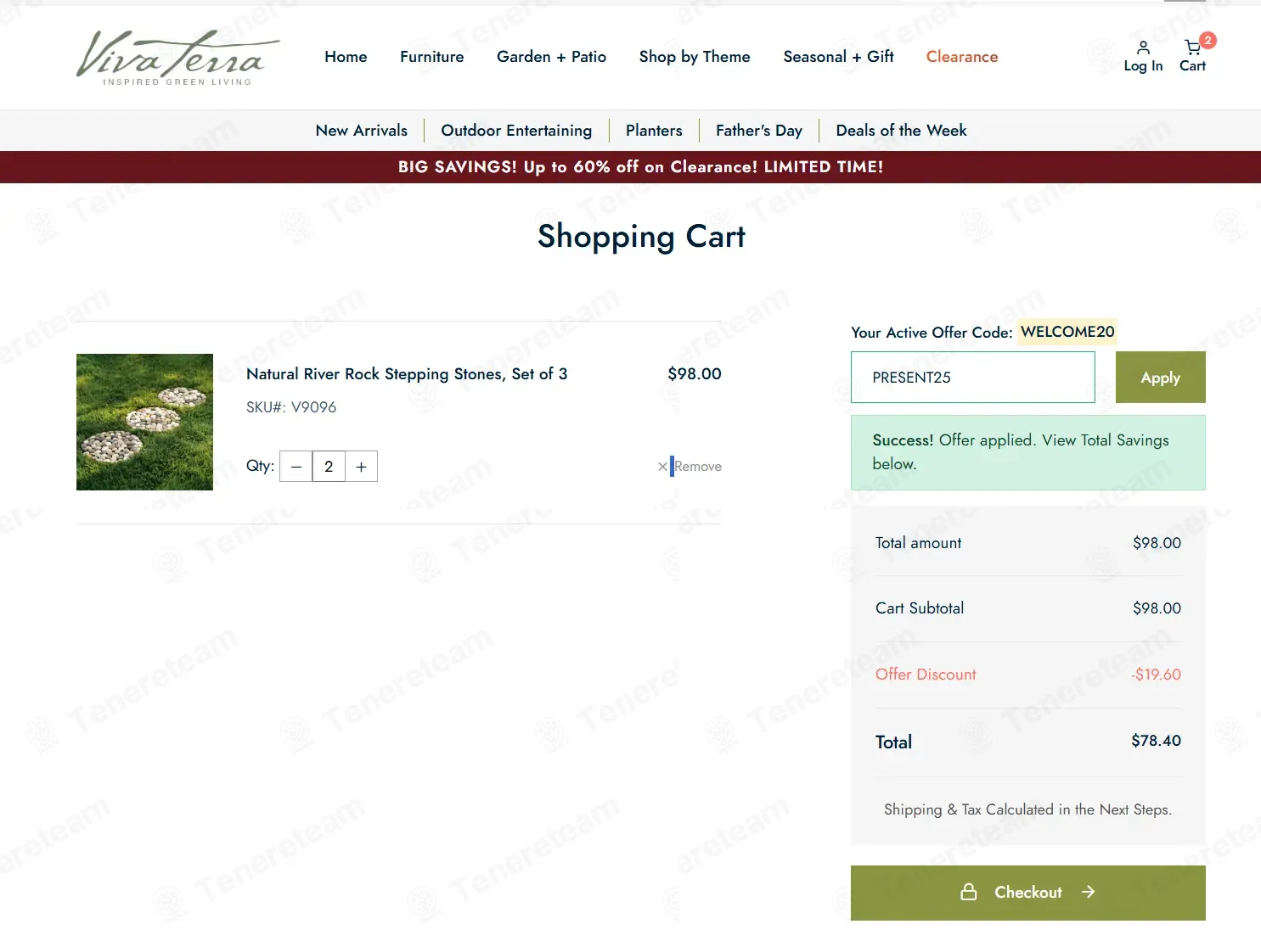 Vivaterra coupon code: 25% off with PRESENT25. Tested and valid as 3 weeks ago.