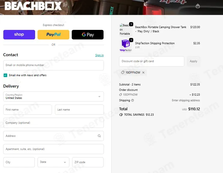 The Beach Box coupon code: 10% off with 10OFFNOW. Tested and valid as 1 month ago.