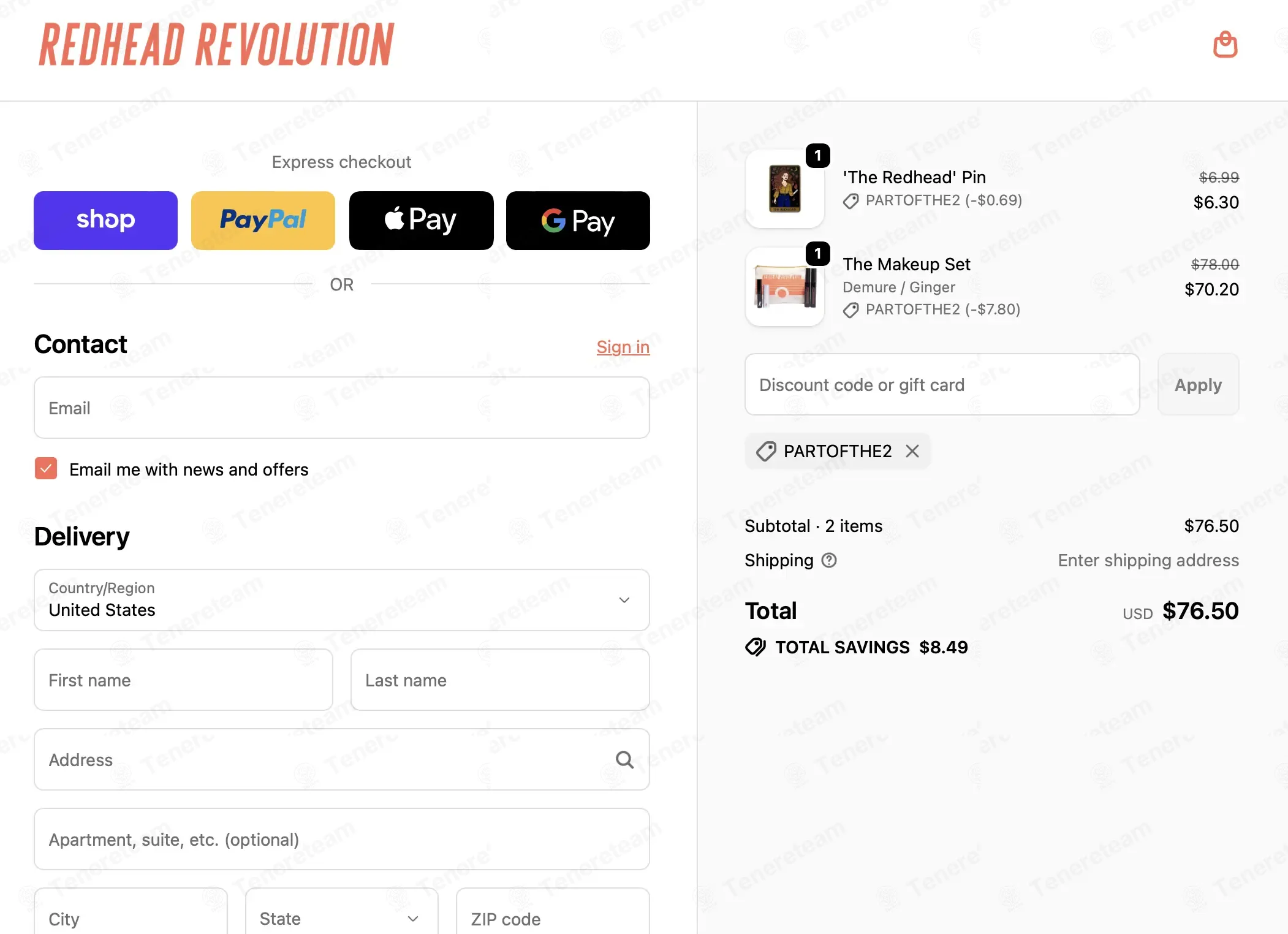 Redhead Revolution US coupon code: 10% off with PARTOFTHE2. Tested and valid as 1 week ago.