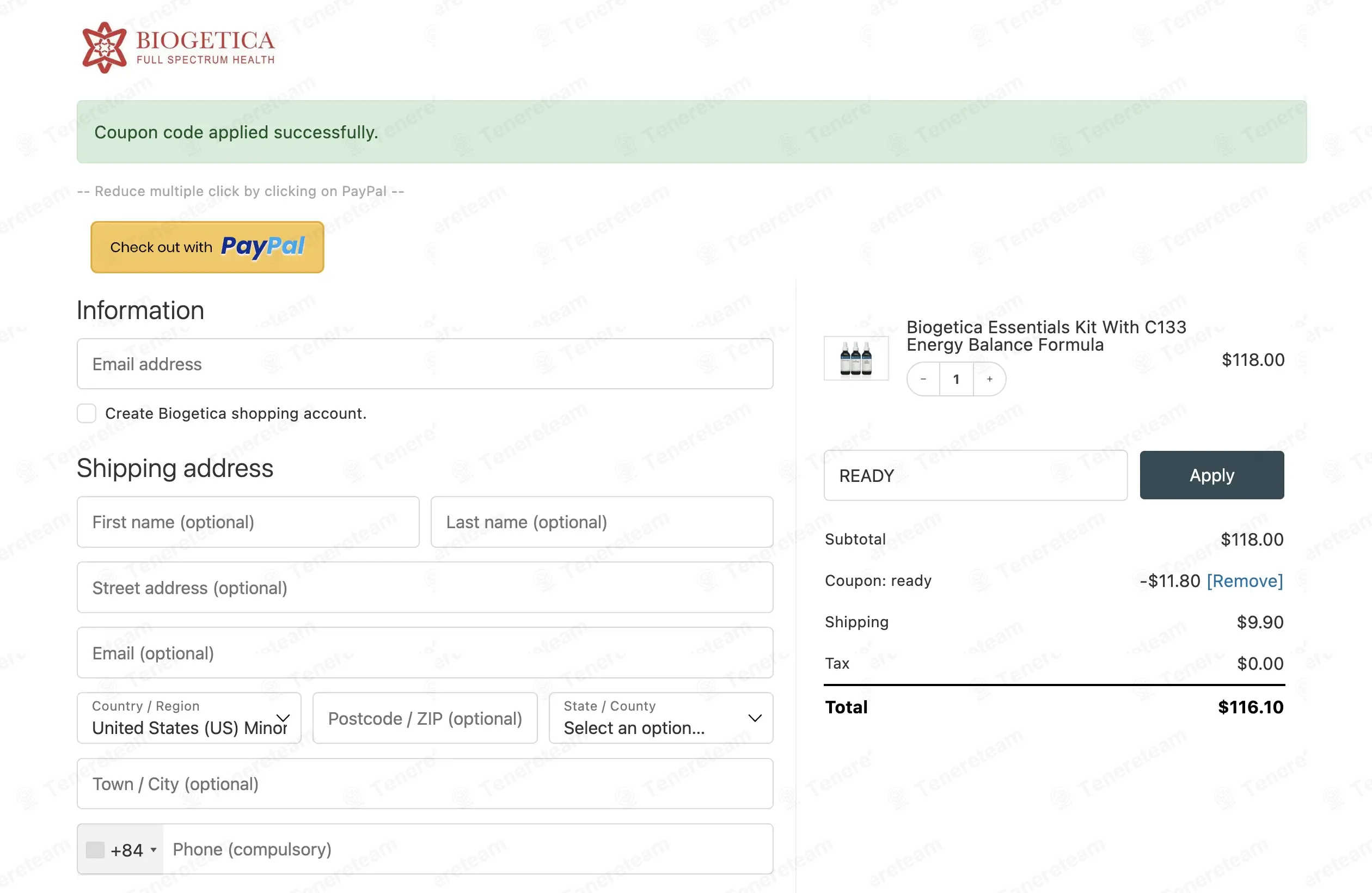 Biogetica coupon code: 10% off with READY. Tested and valid as 2 weeks ago.