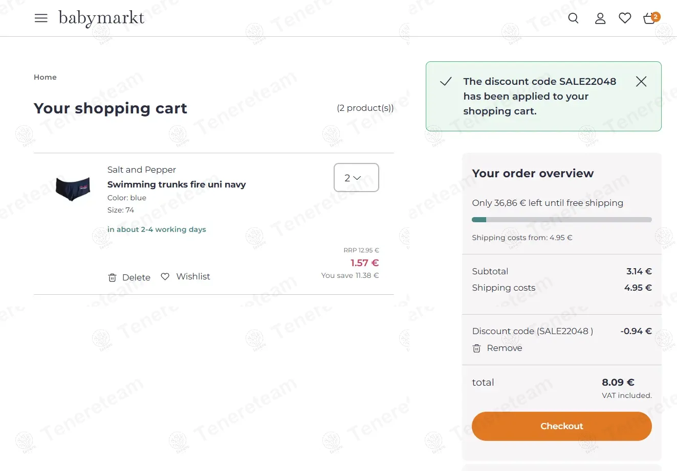 Baby Markt coupon code: 30% off with SALE22048. Tested and valid as 11 months ago.