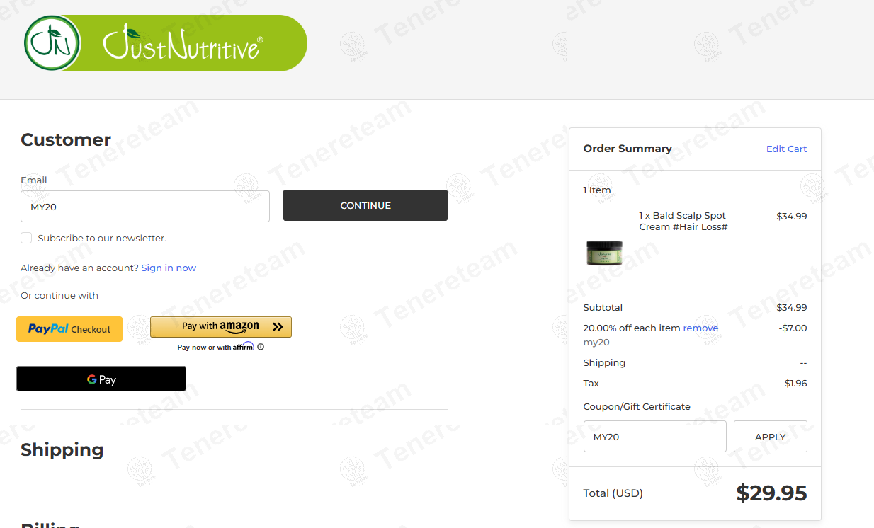 Just Nutritive apply coupon code