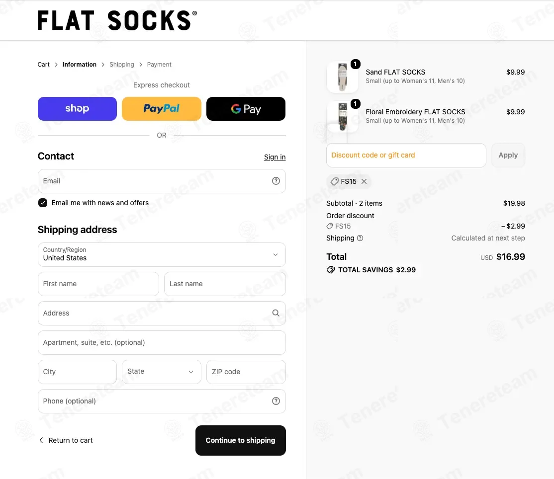 FLAT SOCKS coupon code verified as working at checkout