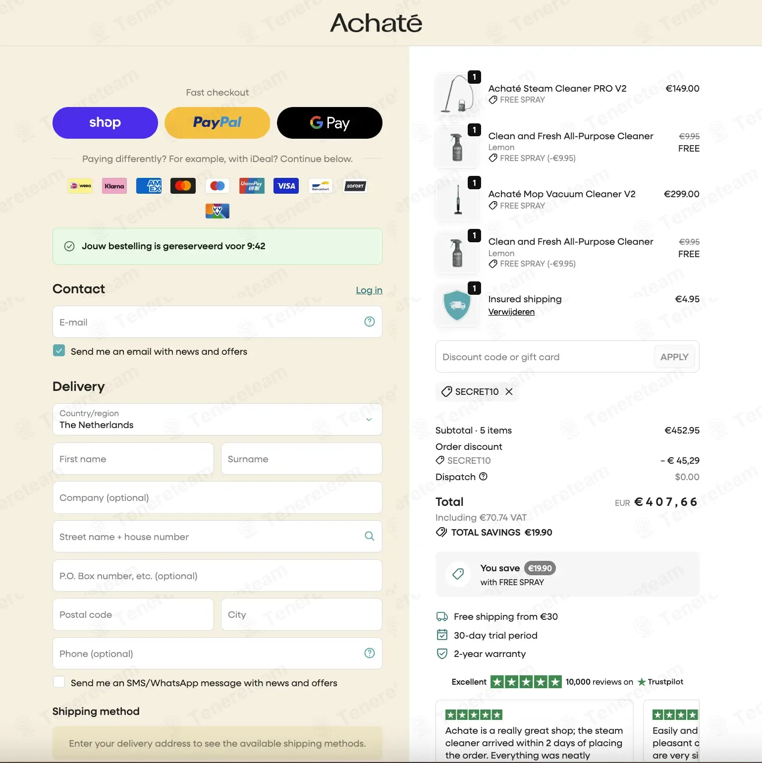 Achate coupon code verified as working at checkout