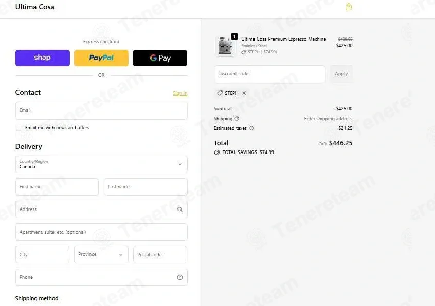 Ultima Cosa coupon code: 15% off with STEPH. Tested and valid as 3 weeks ago.