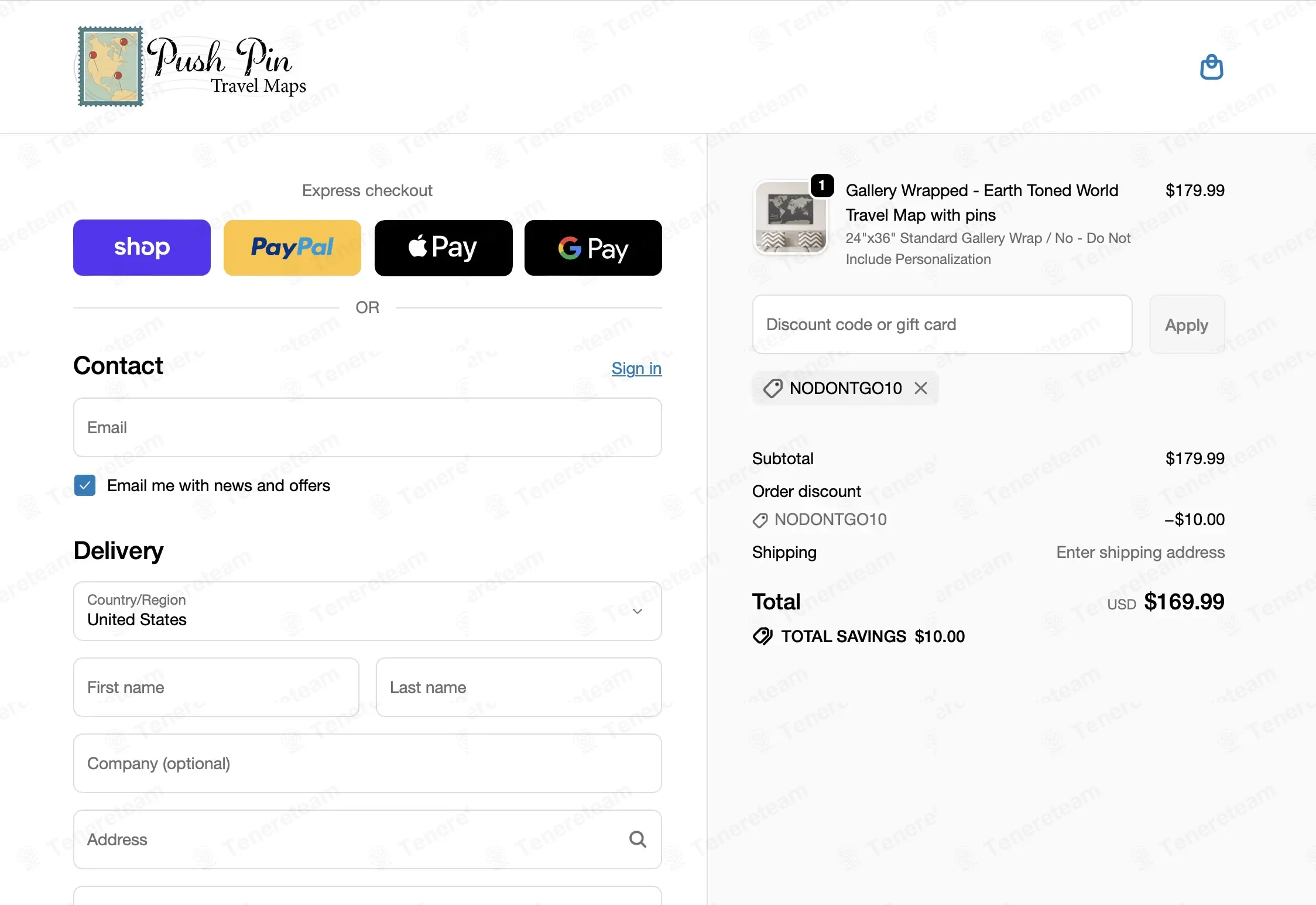 Push Pin Travel Maps Shop coupon code: $10 off with NODONTGO10. Tested and valid as 1 month ago.