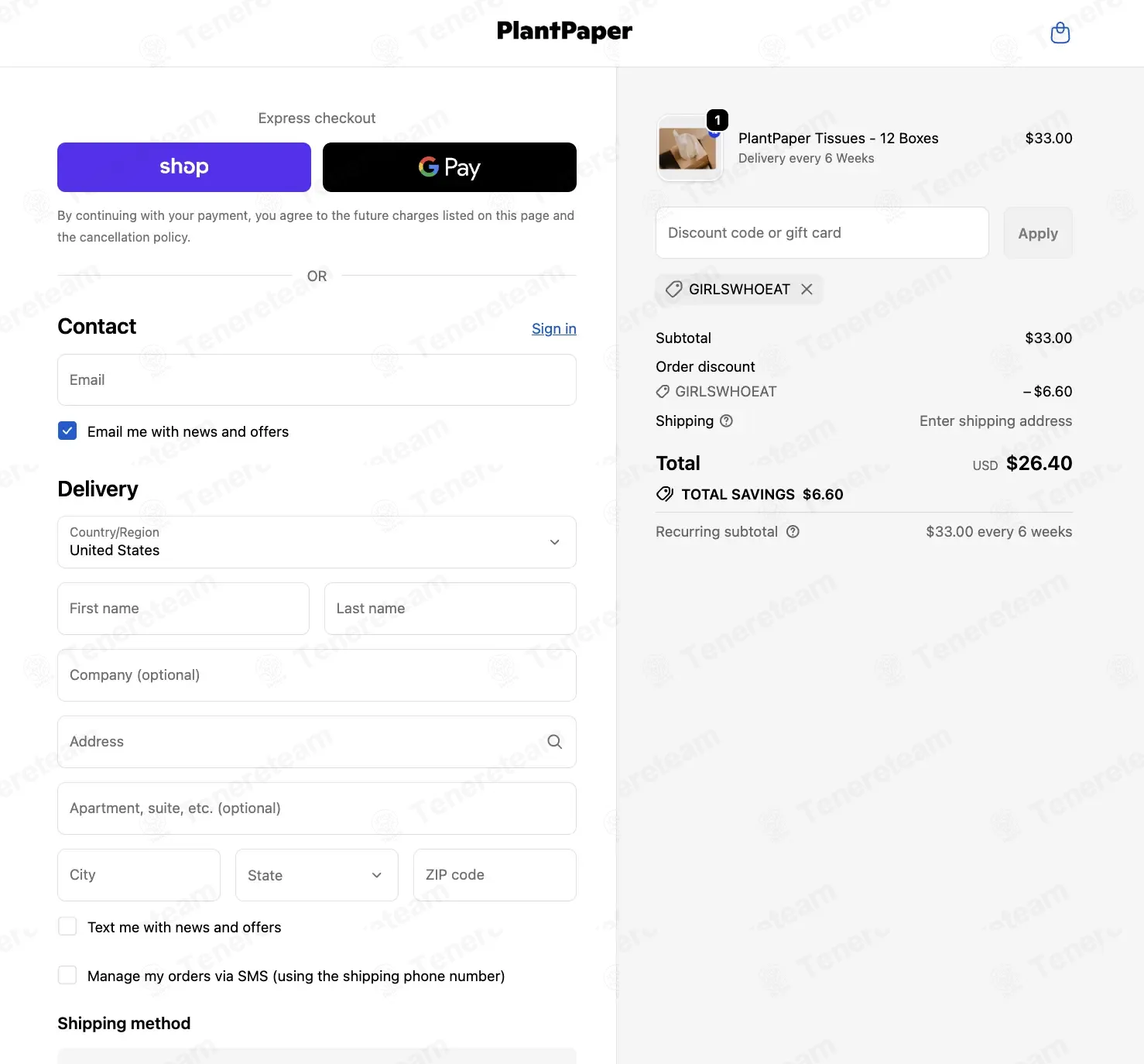 Plant Paper coupon code: 20% off with GIRLSWHOEAT. Tested and valid as 3 months ago.