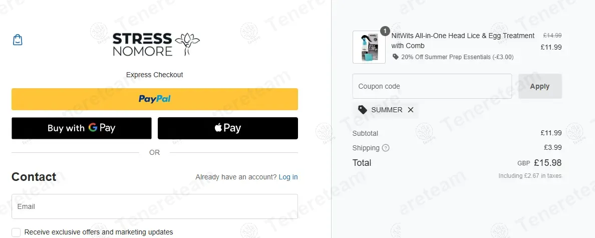 StressNoMore UK coupon code: 20% off with SUMMER. Tested and valid as 1 year ago.