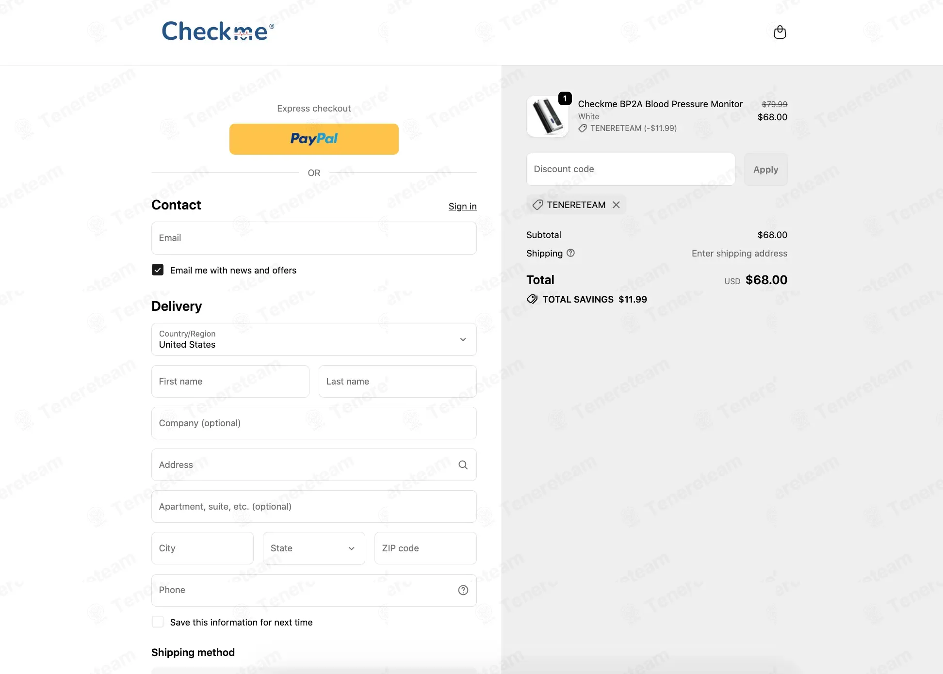 Check Me Care coupon code verified as working at checkout