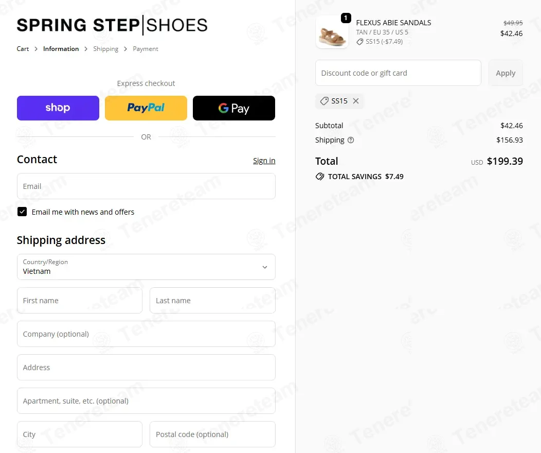 Spring Step Shoes coupon code: 15% off with SS15. Tested and valid as 3 days ago.