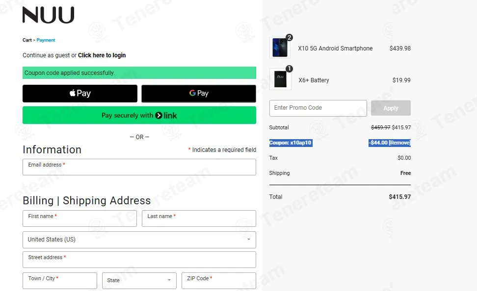 Nuu Mobile apply coupon code