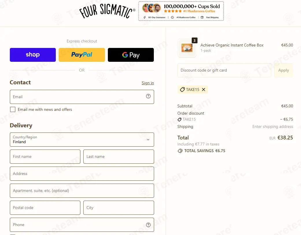 Four Sigmatic International coupon code: 15% off with TAKE15. Tested and valid as 1 week ago.