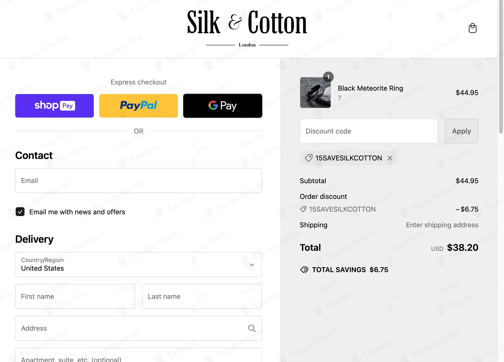 Silk And Cotton Store coupon code: 15% off with SAVESILKCOTTON. Tested and valid as 9 months ago.