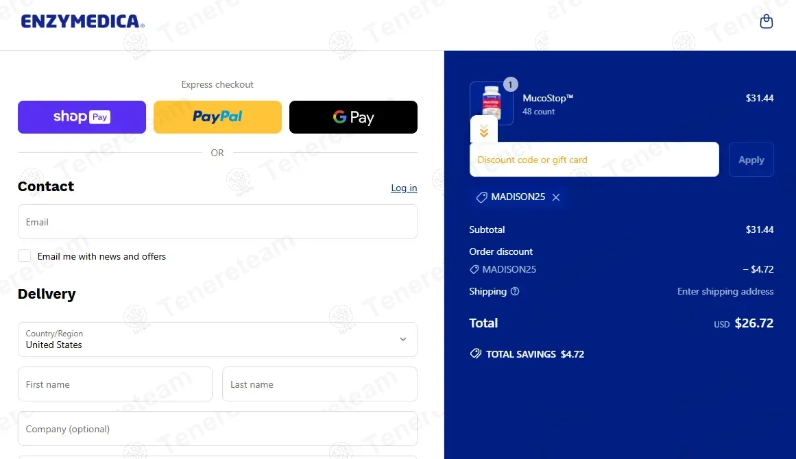 Enzymedica coupon code: 15% off with MADISON25. Tested and valid as 1 year ago.