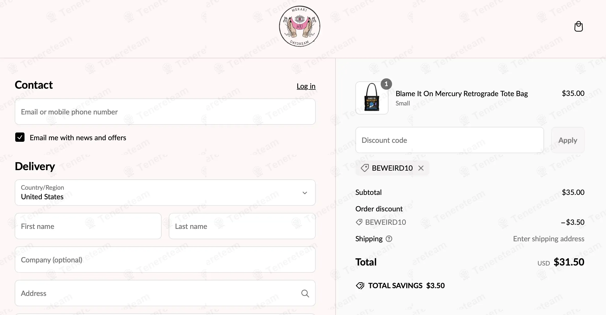 Meraki Daydream coupon code: 10% off with Beweird10. Tested and valid as 1 year ago.