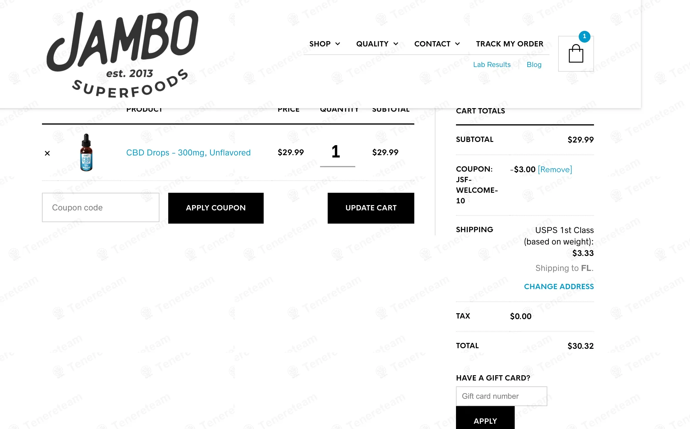 Jambo Superfoods coupon code: 10% off with JSF-WELCOME-10. Tested and valid as 9 months ago.