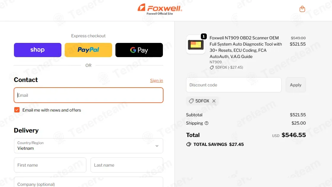 Foxwell apply coupon code