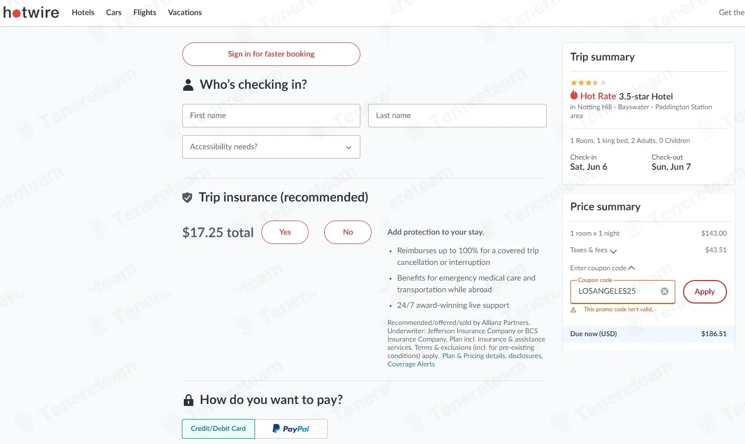 Hotwire coupon code: $25 off with LOSANGELES25. Tested and valid as 4 weeks ago.