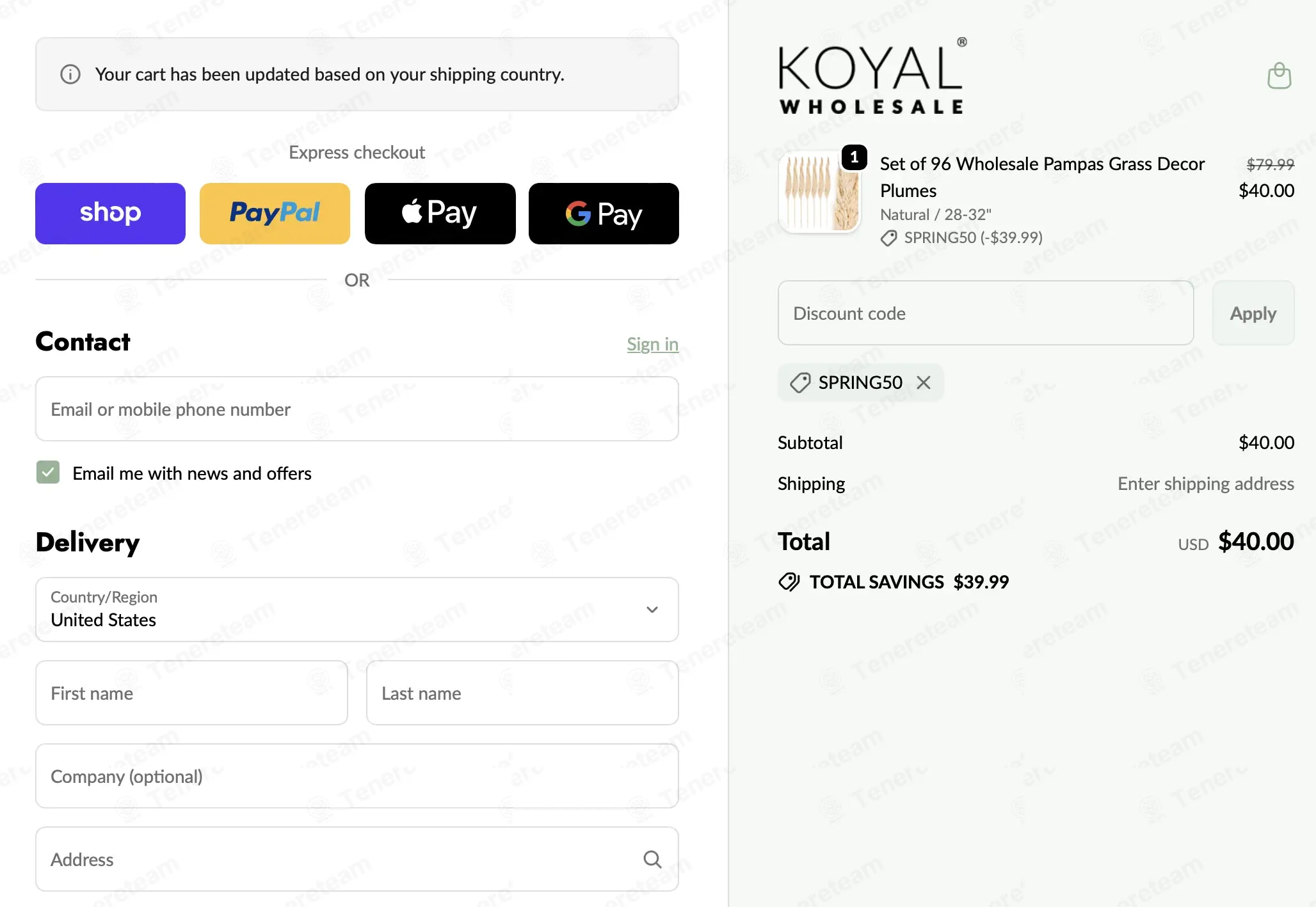Koyal Wholesale coupon code: 50% off with spring50. Tested and valid as 8 months ago.