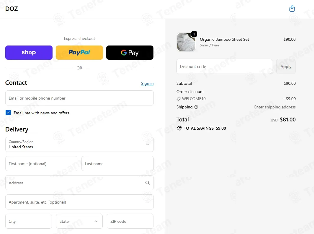 DOZ Home coupon code - tested and valid (1 month ago)