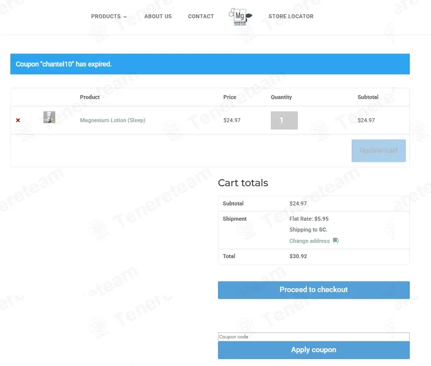 Magnesium Lotion Shop coupon code: 10% off with chantel10. Tested and valid as 2 months ago.