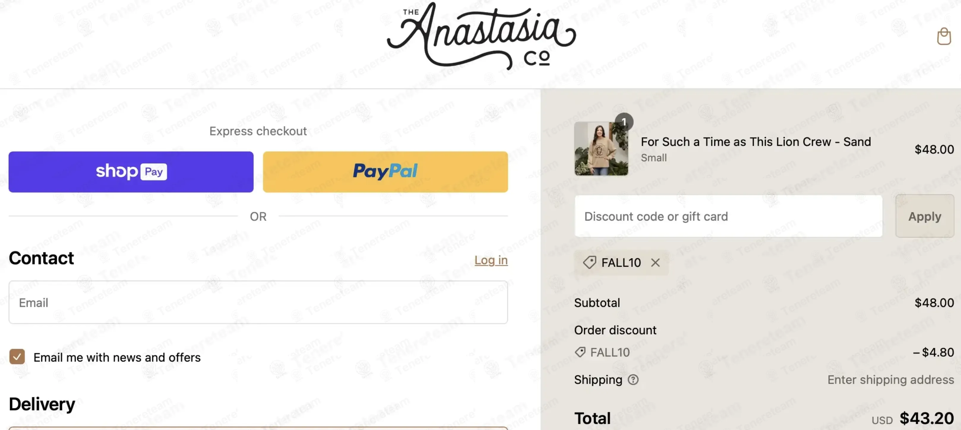 The Anastasia Co coupon code: 10% off with FALL10. Tested and valid as 1 month ago.