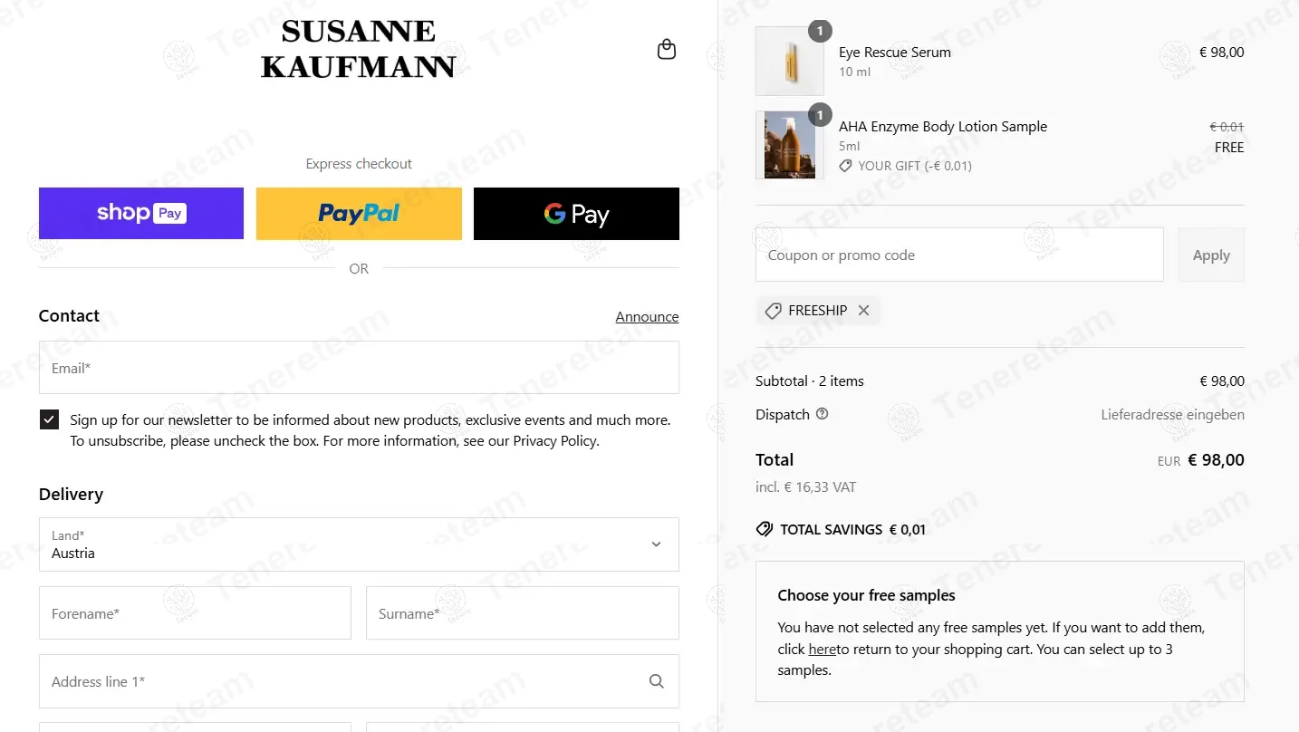 Susanne Kaufmann DE coupon code: Sale off with FREESHIP. Tested and valid as 1 year ago.