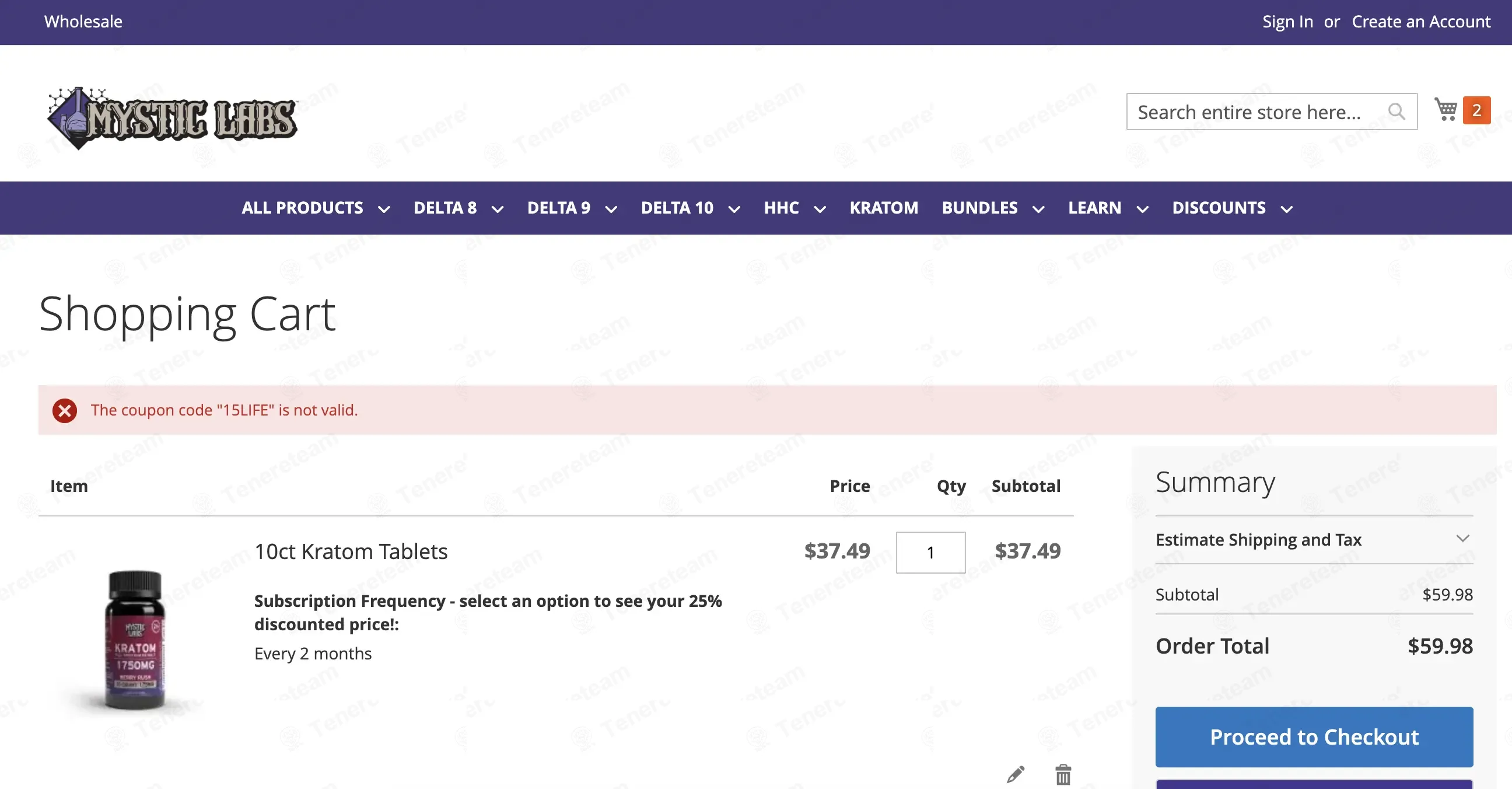 Mystic Labs coupon code: 15% off with 15LIFE. Tested and valid as 1 month ago.