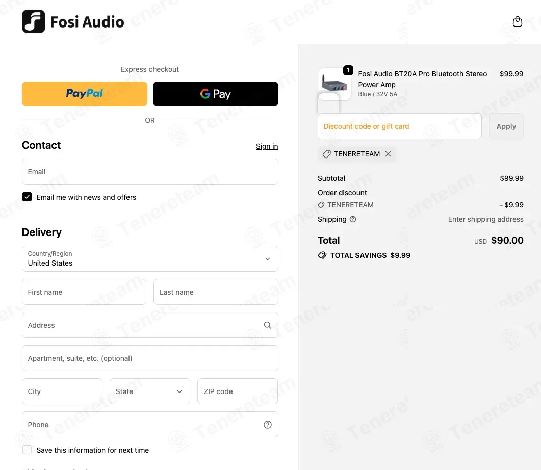 Fosi Audio coupon code: 10% off with TENERETEAM. Tested and valid as 1 month ago.