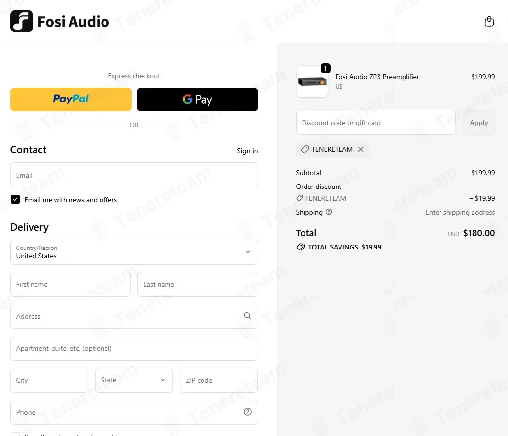 Fosi Audio coupon code: 10% off with TENERETEAM. Tested and valid as 1 month ago.