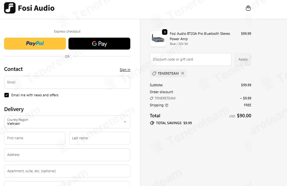 Fosi Audio coupon code: 10% off with TENERETEAM. Tested and valid as 1 month ago.