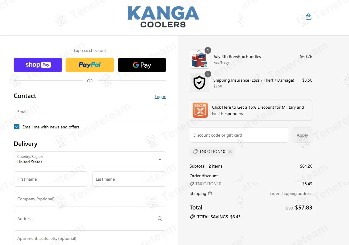 Kanga Coolers apply coupon code