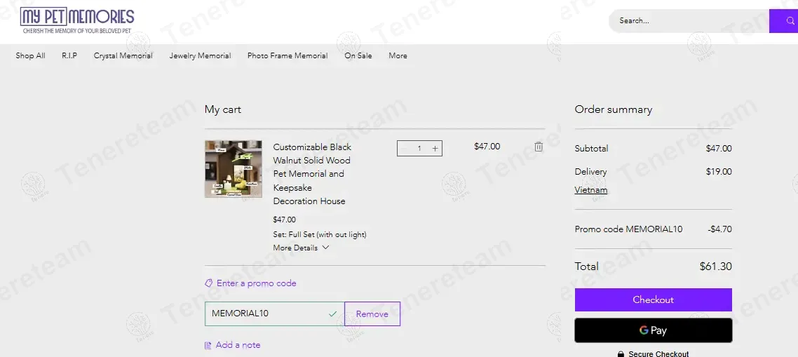 My Pet Memories coupon code: 10% off with MEMORIAL10. Tested and valid as 1 year ago.